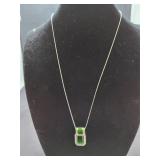 Sterling Silver & Emerald Necklace