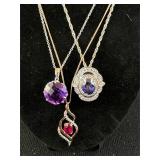 3 Sterling Silver Necklaces