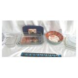10-Pyrex Baking Dishes, 1-W/Cover
