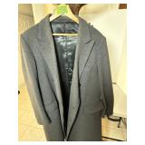 Gray Full Length Wool Coat Bachrach