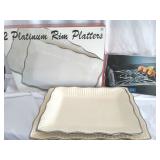 2-Large Platinum Rim Platters & Royal Limited