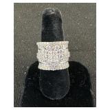 Large Sterling Silver Heart CZ Ring