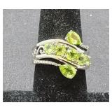 Sterling Silver & Peridot Ring Size 7