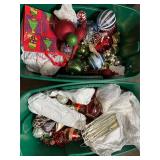 2 Large Totes of Christmas Ornaments & Decorations