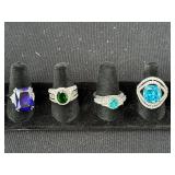 4 Sterling Silver Rings