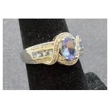 Sterling Silver & Amethyst Ring Size 7