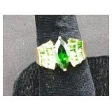 Sterling & Emeral Ring Size 8