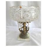 German Hand Cut Crystal Bowl 10'X8'