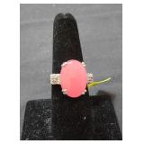 Pink Ethiopian Sterling Ring size 8
