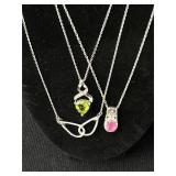 3 Sterling Silver Necklaces
