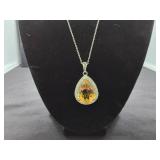 Sterling silver necklace with topaz stone