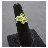 Sterling Silver & Peridot Ring Size 6