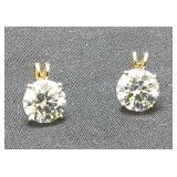 2-10kt Gold CZ Pendants