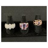 3 Sterling Silver Rings