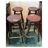 4-Wood Bar Stools 30' Tall