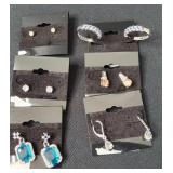 6- Pair Sterling Earrings Stone