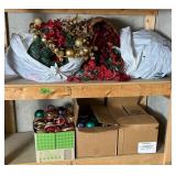 2 Shelves of Christmas Decorations