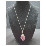 Sterling Silver & Ruby Necklace