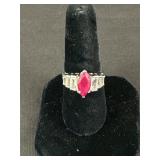 Sterling Silver w/Ruby Stone Ring