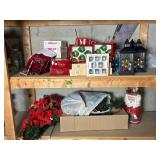 2 Shelves of Christmas Decorations