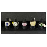 6 Sterling Silver Rings