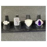 4 Sterling Silver Rings