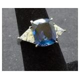 Sterling Silver & Tanzanite Ring Size 6