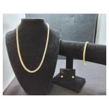 Sterling Silver & CZ Necklace, Bracelet & Earring