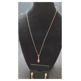 Sterling Silver Rose Gold & CZ Set