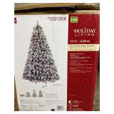 7.5 ' Flocked Albany Pine Pre-Lit Christmas Tree