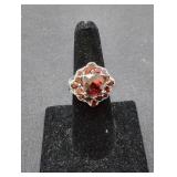 Sterling & Garnet Ring Size 7