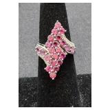 Sterling Silver & Amethyst Stone Ring Size 6