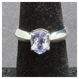 Sterling Silver & Amethyst Ring Size 6
