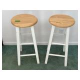 2-Natural/White Bar Stools 29'