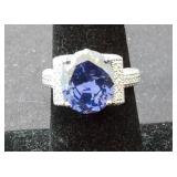 Sterling Silver & Tanzinite Ring Size 7