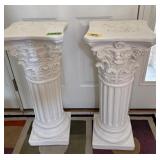 2-Plaster Pillars 13'X13'X32' White