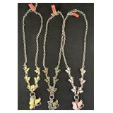3 Butterfly Necklaces