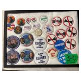 Political Buttons in Case 16'X12'
