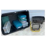 Plastic Containers and Work Light