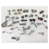 Bag of Men's Cufflinks, Tie Pins & Tie Bars