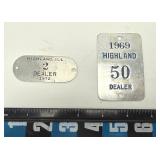 1969 #50 & #2 1972 Highland, Il (2) License