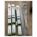 2-Curtain Rods & 3-Blinds 33'X64'
