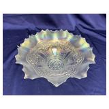 White Carnival Bowl 9.5' Floral