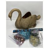 Brass Swan 11'X18' & Decorative Marbles