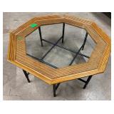 Hexagonal Glasstop Coffee Table Featuring Wrapped