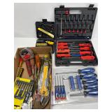 Flat of Mostly New Screwdrivers