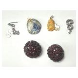 Black/Ruby Earrings & Charms