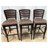 3-Wooden Stools by Saloom 45'