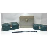 2 Metal Tackle Boxes and A Metal File Box