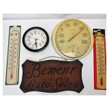 Thermometers & Clock